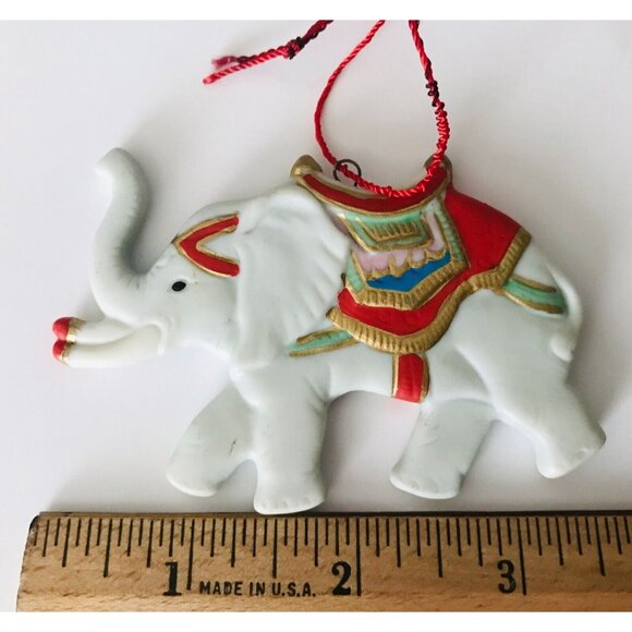 1986 Schmid Shackman Elephant Ornament Carousel Collection Vintage Ceramic - Picture 4 of 5